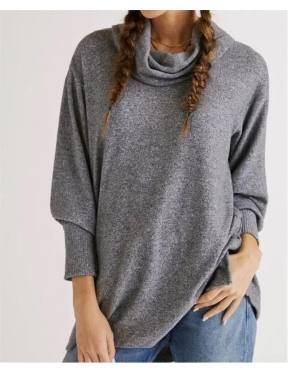 Anthropologie‎ Maeve Cowl Neck Long Sleeve Tunic Style Sweater Size L